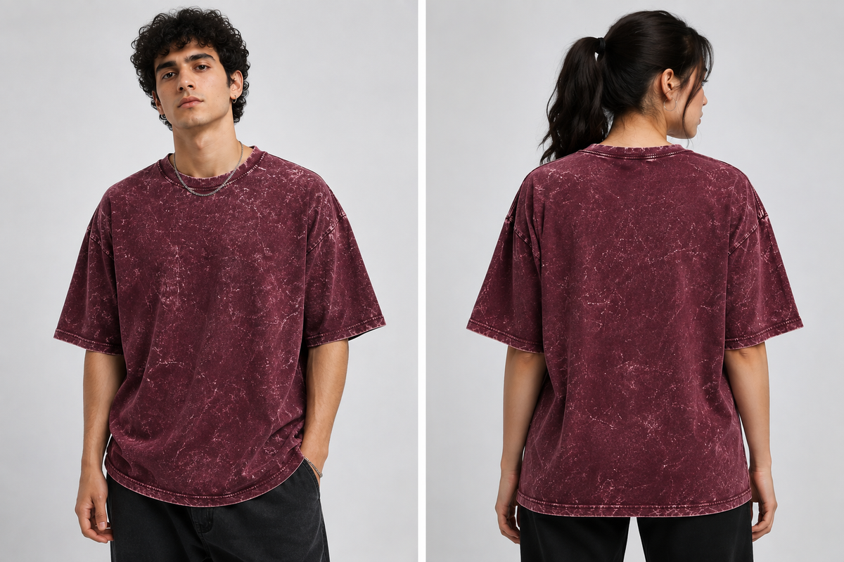 Unisex Acid Washed Oversized Tee