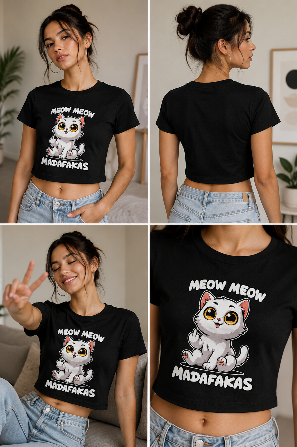 Cat Graphic Baby Tee